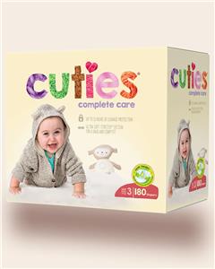 CUTIES BABY DIAPER SIZE 3  16-28 LBS